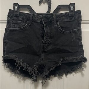 Forever 21 Black Frayed Jean Shorts